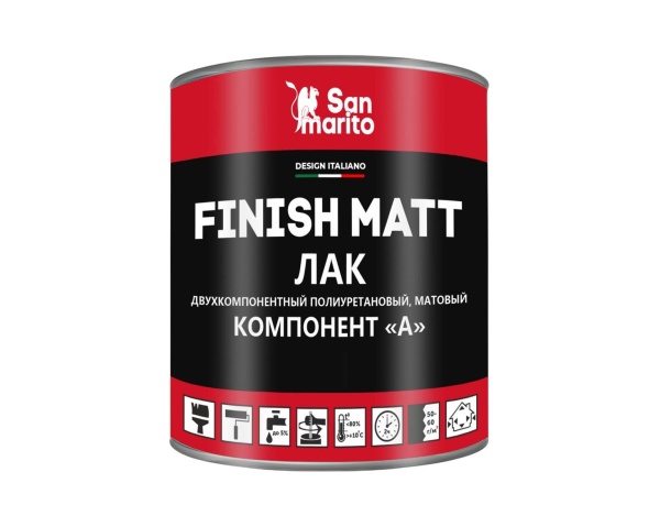 Лак San Marito Finish matt Z226NL01 двухкомпонентный полиуретановый матовый  (1 л + 0,1 кг), шт